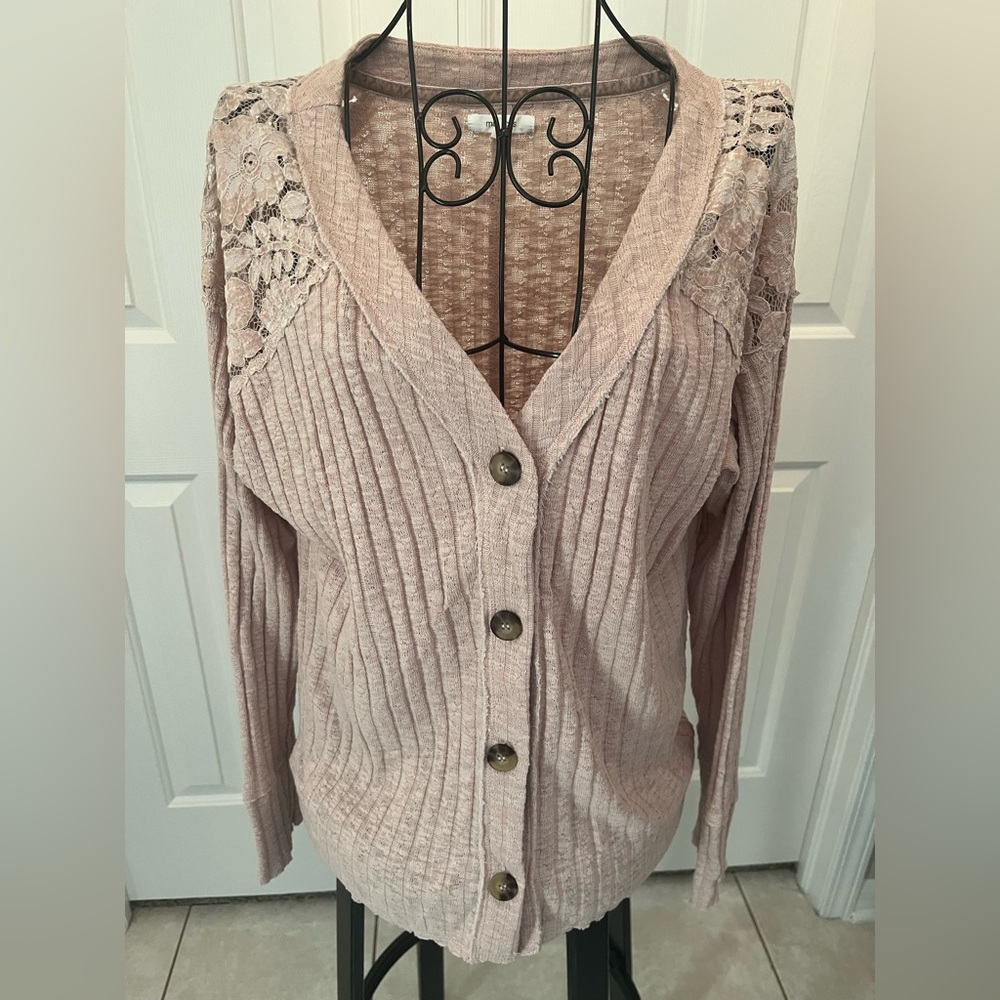 Maurices Pink Cardigan Large